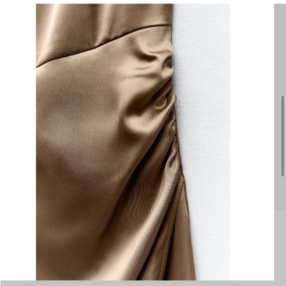 ๐(NWT) ZARA Bloggers Fav Beaded Strap Satin Midi Dress. Size LARGE - Picture 6 of 14